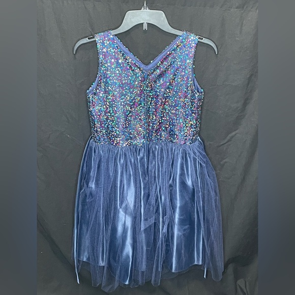 Sweet kids USA navy dress with a sparkling top - Picture 1 of 2